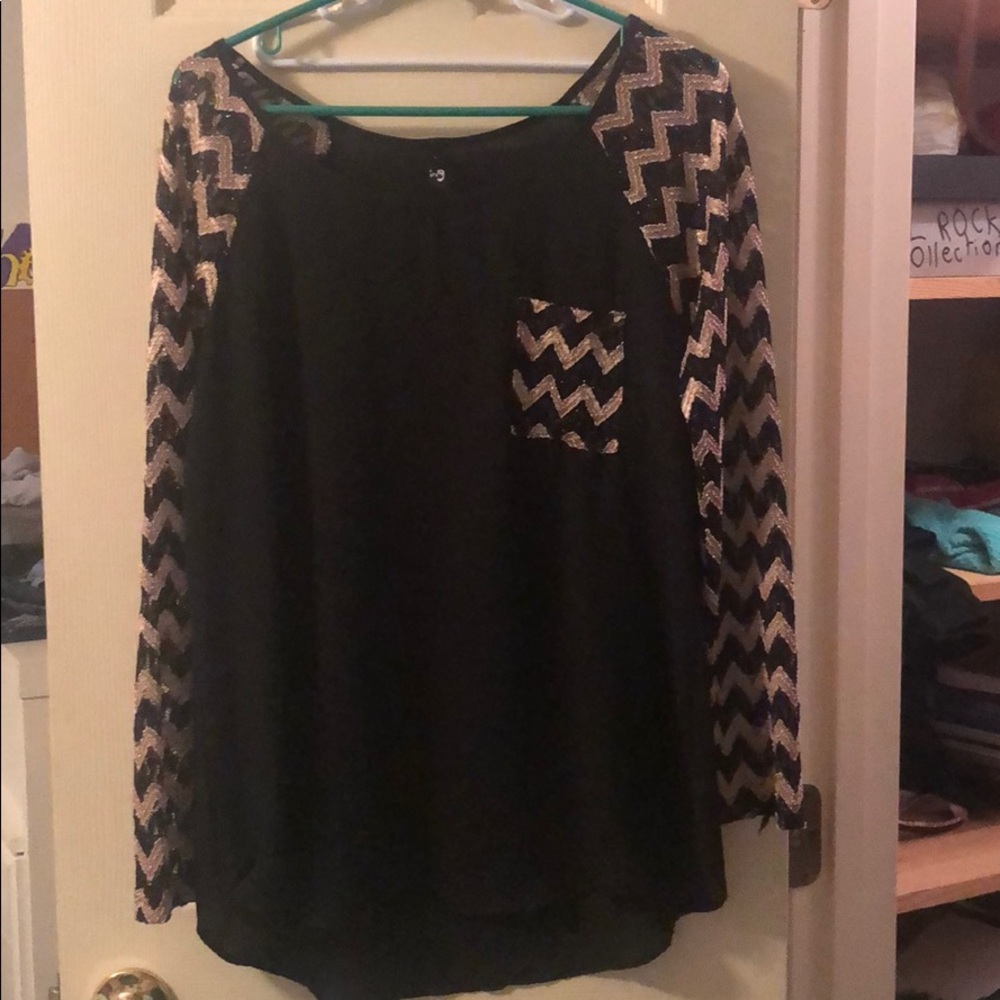 Black and gold blouse